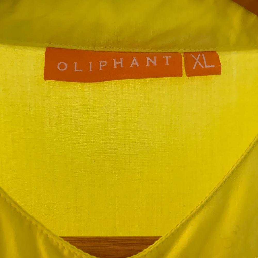 Oliphant Button Puff Midi Dress. EUC. Bright Yellow. Size XL. Retail price $388. - Picture 3 of 4